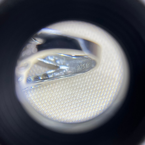 Ross Simons Sterling Silver Blue and Clear Stone Cocktail Statement Ring 6.75 - Picture 7 of 16